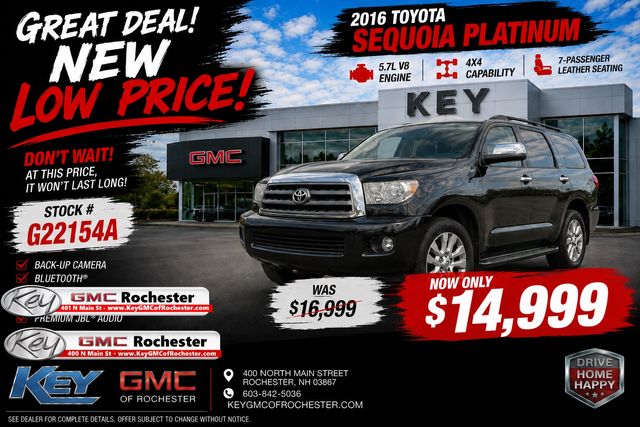 Black 2016 Toyota Sequoia SUV / Crossover Four-Wheel Drive 6-Speed Automatic