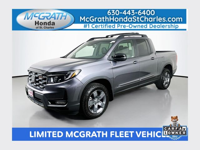 Gray (Modern Steel Metallic) 2025 Honda Ridgeline TrailSport AWD Pickup Truck All-Wheel Drive 9-Speed Automatic