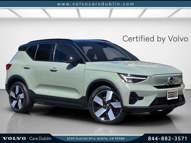 Sage Green Metallic 2023 Volvo XC40 Recharge Twin Plus eAWD SUV / Crossover All-Wheel Drive 1-Speed Automatic