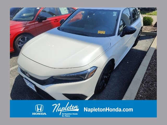 Platinum White Pearl 2023 Honda Civic Sedan Front-Wheel Drive Continuously Variable Transmission