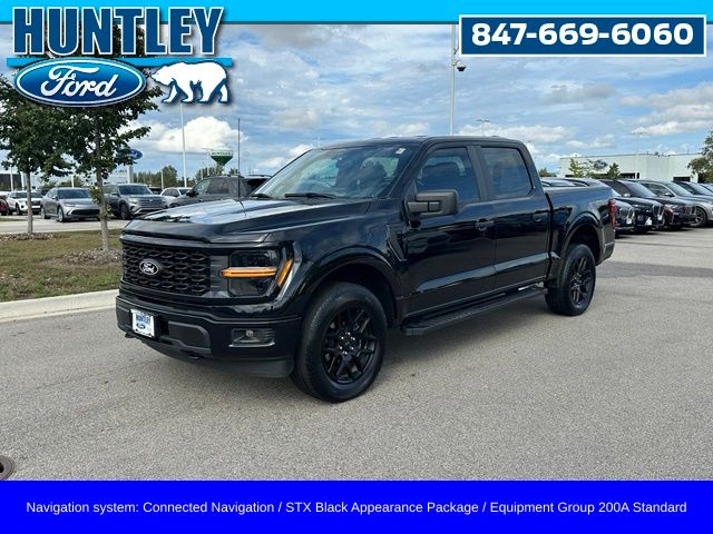 Black 2024 Ford F-150 Pickup Truck Four-Wheel Drive Automatic