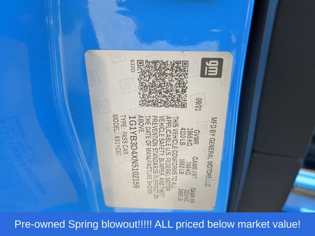 Used 2022 Rapid Blue Chevrolet Stingray image 44