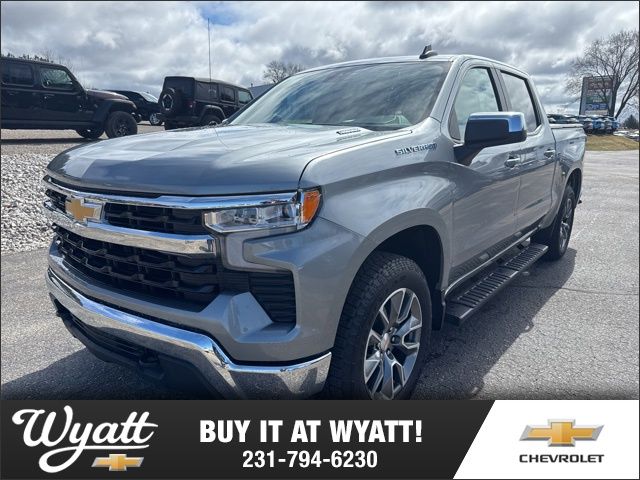 Sterling Gray Metallic 2025 Chevrolet Silverado 1500 LT Crew Cab 4WD Pickup Truck Four-Wheel Drive 8-Speed Automatic