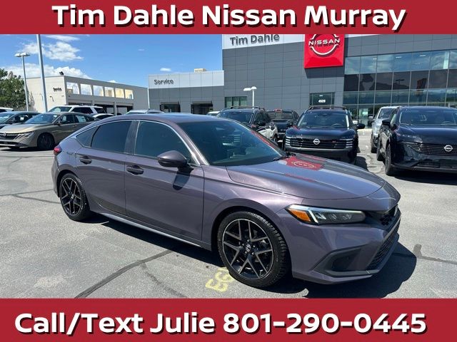 Meteorite Gray Metallic 2022 Honda Civic Hatchback Hatchback Front-Wheel Drive Continuously Variable Transmission
