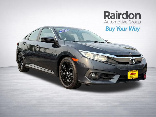 Cosmic Blue Metallic 2016 Honda Civic Sedan Front-Wheel Drive Continuously Variable Transmission