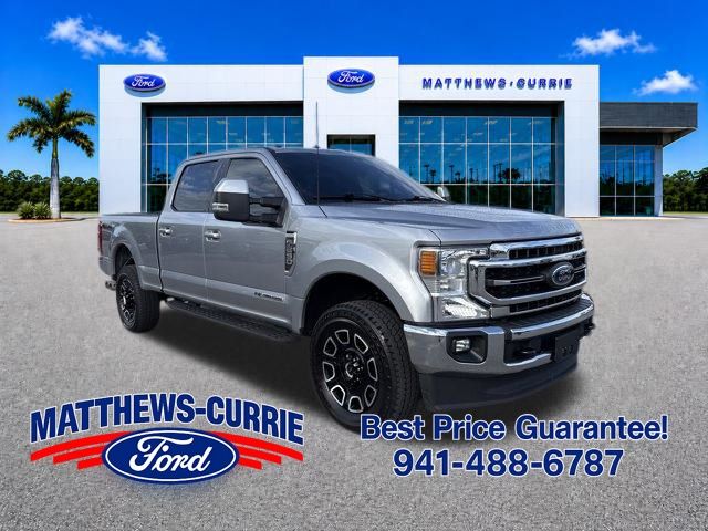 Silver Metallic 2021 Ford F-250 Super Duty Lariat Crew Cab 4WD Pickup Truck Four-Wheel Drive Automatic