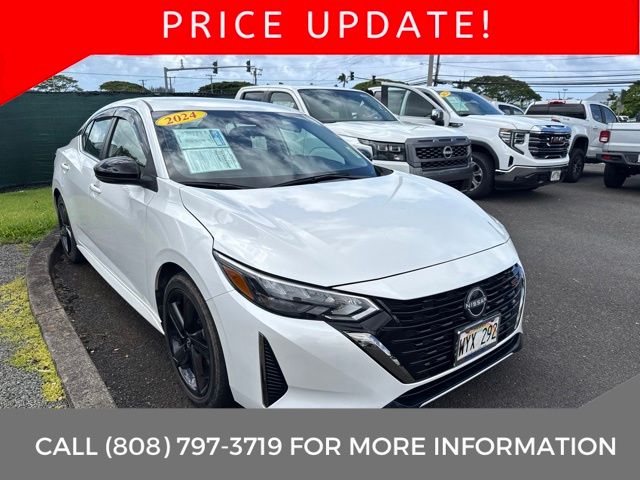 Aspen White Tricoat 2024 Nissan Sentra Sedan Front-Wheel Drive Continuously Variable Transmission