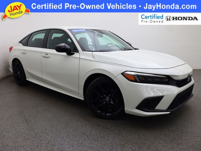Platinum White Pearl 2024 Honda Civic Sedan Front-Wheel Drive Continuously Variable Transmission
