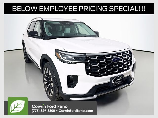 Star White Metallic Tri-Coat 2026 Ford Explorer Platinum AWD SUV / Crossover All-Wheel Drive Automatic