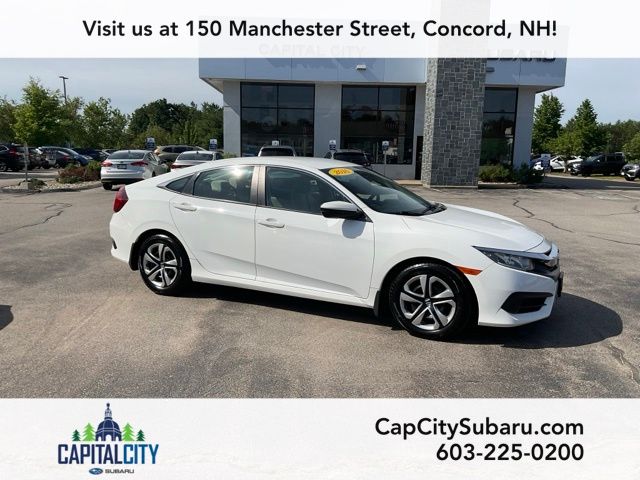 White 2016 Honda Civic Sedan Front-Wheel Drive Continuously Variable Transmission