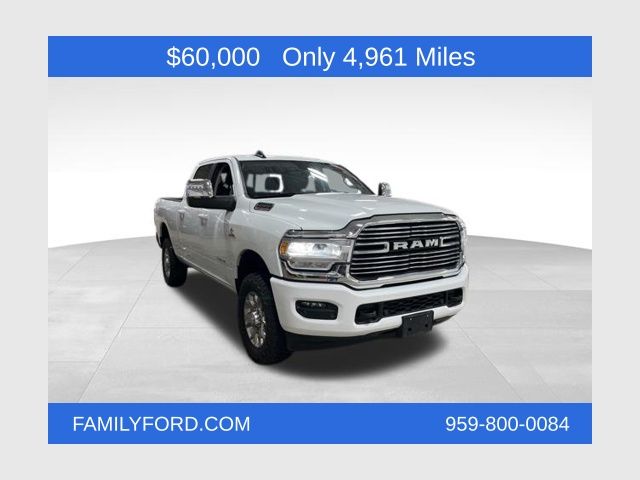 Bright White Clearcoat 2024 RAM 2500 Laramie Crew Cab 4WD Pickup Truck Four-Wheel Drive 6-Speed Automatic