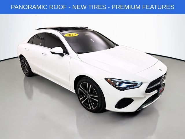 Digital White Metallic 2024 Mercedes-Benz CLA 250 4MATIC Coupe All-Wheel Drive 8-Speed Dual Clutch