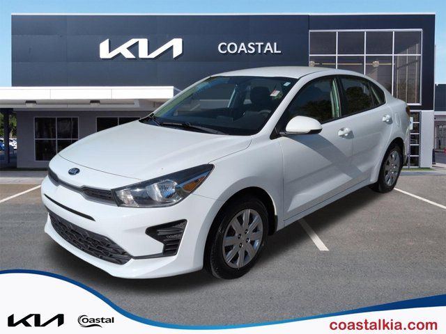 Clear White 2021 Kia Rio S FWD Sedan Front-Wheel Drive Continuously Variable Transmission