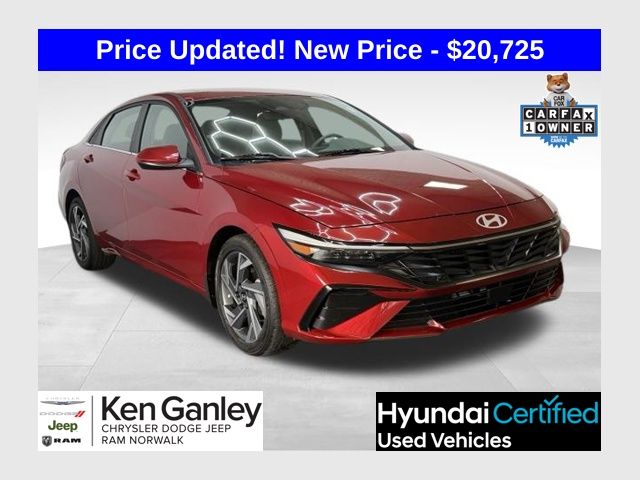 Ultimate Red 2024 Hyundai Elantra Sedan Front-Wheel Drive Continuously Variable Transmission