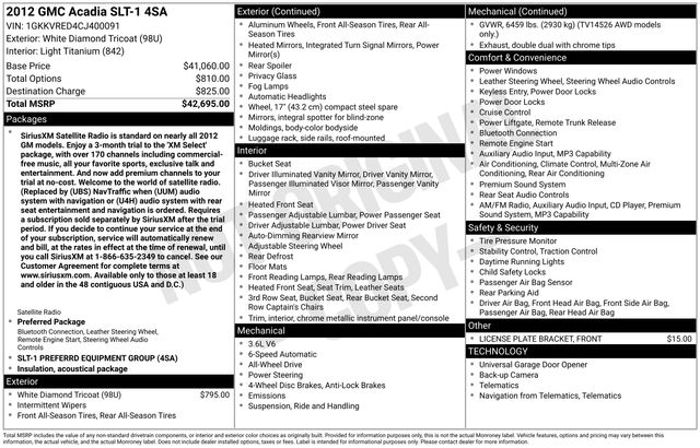 2012 GMC Acadia SLT-1