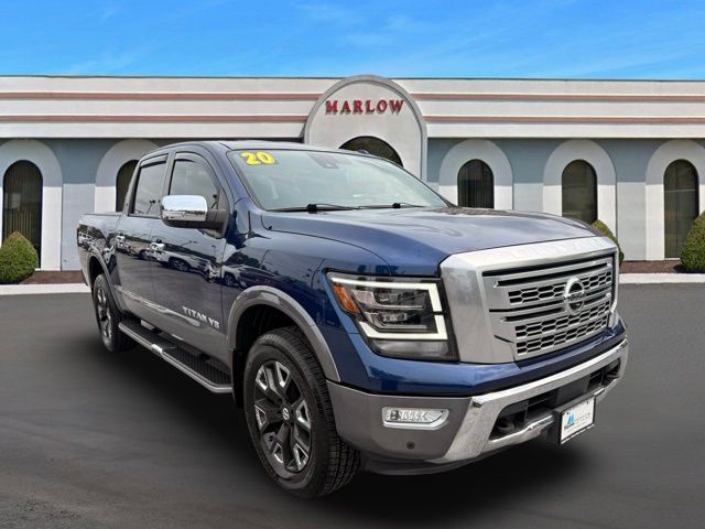 Deep Blue Pearl Metallic 2020 Nissan Titan Pickup Truck Four-Wheel Drive 9-Speed Automatic