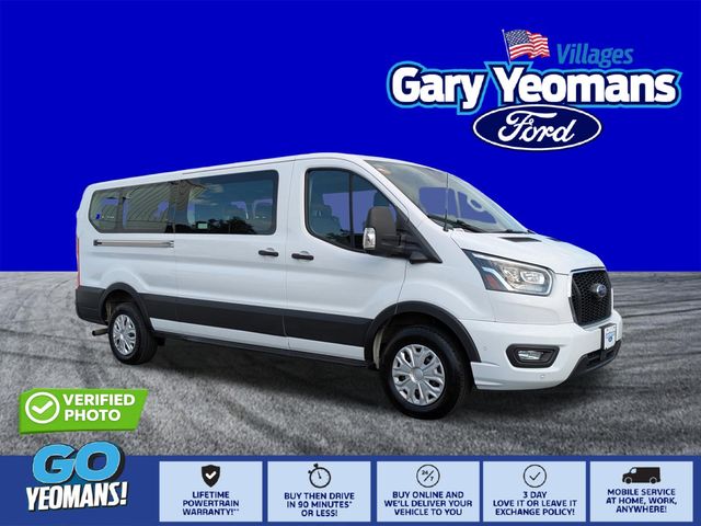 Oxford White 2023 Ford Transit Passenger 350 XLT Low Roof LB RWD Van Rear-Wheel Drive 