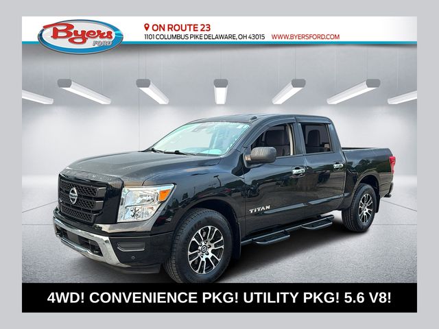 Super Black 2021 Nissan Titan Pickup Truck Four-Wheel Drive 9-Speed Automatic