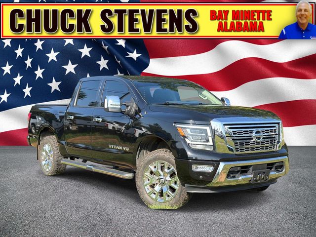 Super Black 2020 Nissan Titan Pickup Truck Four-Wheel Drive 9-Speed Automatic