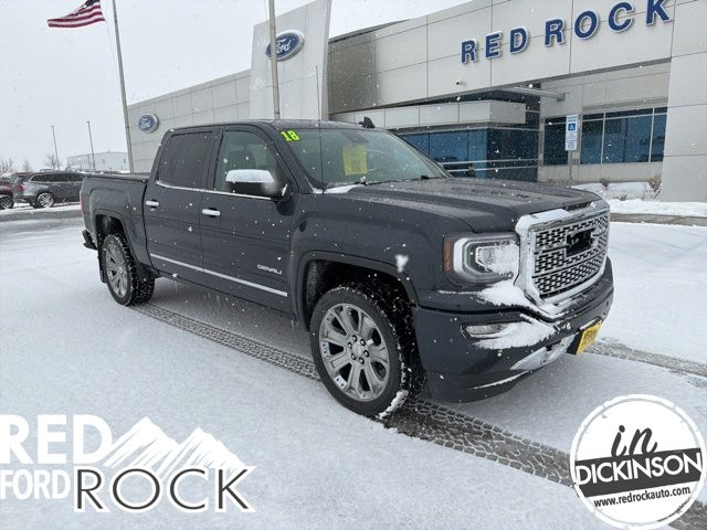 Blue 2018 GMC Sierra 1500 Denali Crew Cab 4WD Pickup Truck Four-Wheel Drive 8-Speed Automatic Overdrive