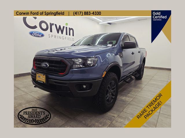 Blue (Azure Gray Metallic) 2023 Ford Ranger XLT SuperCrew 4WD Pickup Truck Four-Wheel Drive Automatic