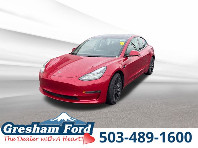 Red Multi-Coat 2023 Tesla Model 3 Performance AWD Sedan All-Wheel Drive 1-Speed Automatic