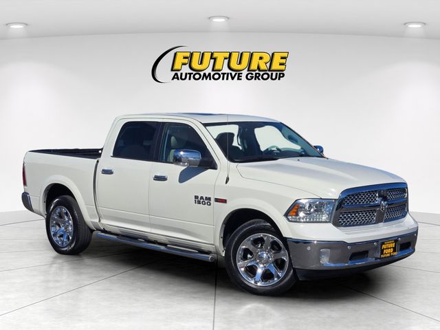 Pearl White 2018 RAM 1500 Laramie Crew Cab 4WD Pickup Truck Four-Wheel Drive 8-Speed Automatic