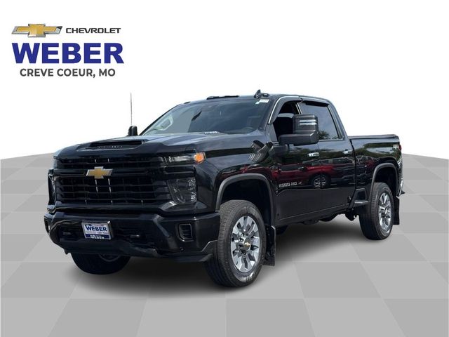 Black 2024 Chevrolet Silverado 2500HD Custom Crew Cab 4WD Pickup Truck Four-Wheel Drive Automatic