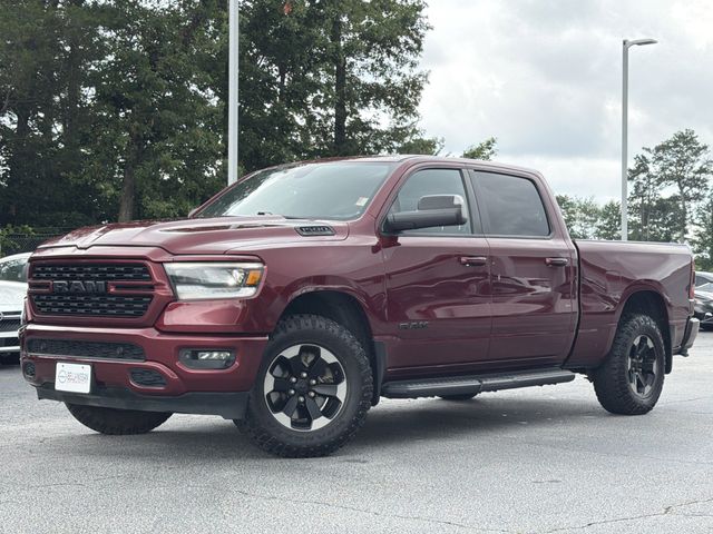 Flame Red Clearcoat 2022 RAM 1500 Sport Crew Cab 4WD Pickup Truck Four-Wheel Drive 8-Speed Automatic