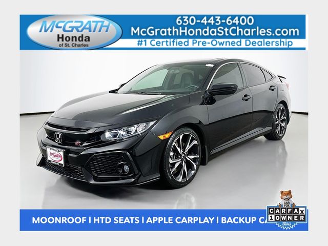 Crystal Black Pearl 2018 Honda Civic Si Sedan Front-Wheel Drive 6-Speed Manual