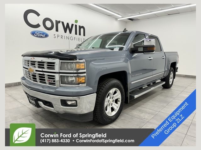 Slate Gray Metallic 2015 Chevrolet Silverado 1500 LTZ Crew Cab 4WD Pickup Truck Four-Wheel Drive 6-Speed Automatic Overdrive