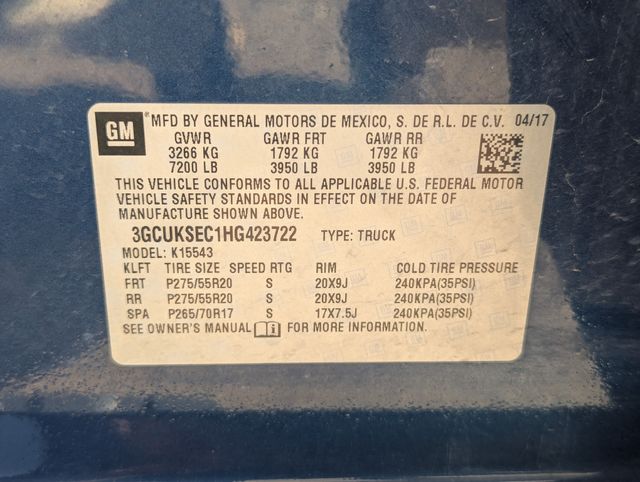 2017 Deep Ocean Blue Metallic Chevrolet Silverado 1500 LTZ 4X4 Truck