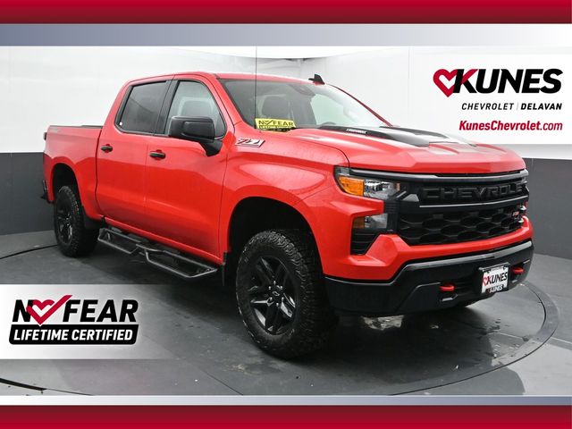Red Hot 2024 Chevrolet Silverado 1500 Custom Trail Boss Crew Cab 4WD Pickup Truck Four-Wheel Drive 8-Speed Automatic