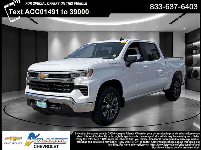 Summit White 2024 Chevrolet Silverado 1500 LT Crew Cab 4WD Pickup Truck Four-Wheel Drive 8-Speed Automatic
