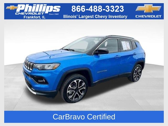 Laser Blue Pearlcoat 2023 Jeep Compass Limited 4WD SUV / Crossover Four-Wheel Drive 8-Speed Automatic