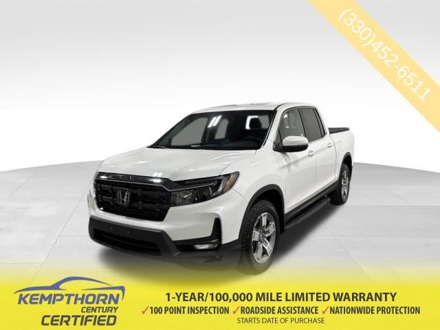 Platinum White Pearl 2025 Honda Ridgeline RTL AWD Pickup Truck All-Wheel Drive 9-Speed Automatic