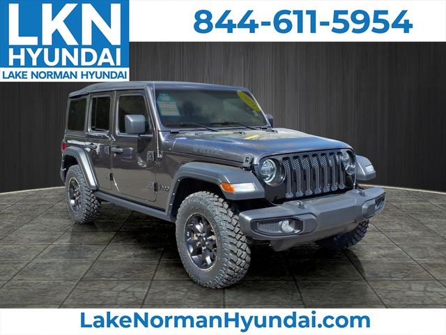 Gray (Granite Crystal Metallic Clearcoat) 2021 Jeep Wrangler Unlimited Willys 4WD SUV / Crossover Four-Wheel Drive 6-Speed Manual