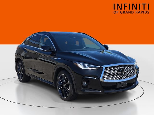 Black Obsidian 2023 INFINITI QX55 Luxe AWD SUV / Crossover All-Wheel Drive Continuously Variable Transmission
