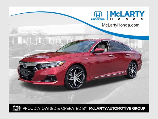 Radiant Red Metallic 2021 Honda Accord Hybrid Sedan Front-Wheel Drive Continuously Variable Transmission