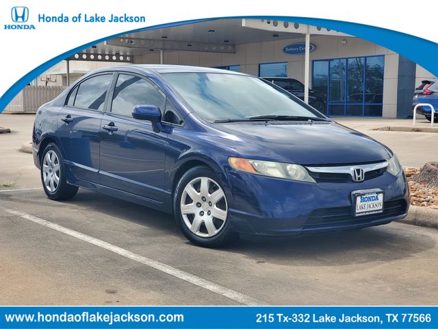 Fiji Blue Pearl 2008 Honda Civic LX Sedan Front-Wheel Drive 5-Speed Manual Overdrive