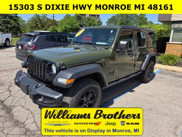 2021 Jeep Wrangler Unlimited Willys - Sarge Green Clearcoat exterior view 7