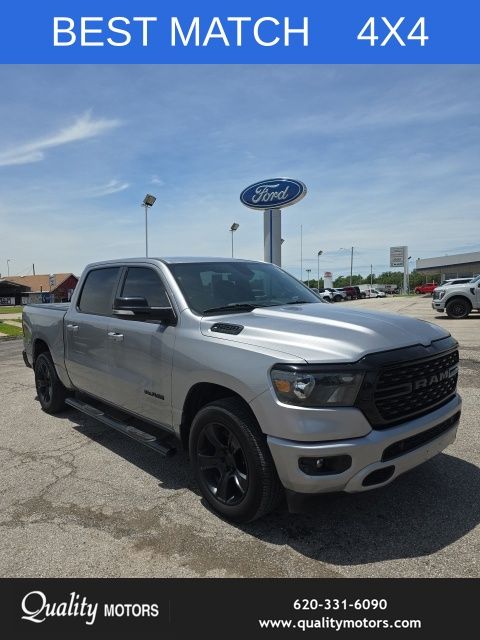 Billet Silver Metallic Clearcoat 2022 RAM 1500 Pickup Truck Four-Wheel Drive 8-Speed Automatic