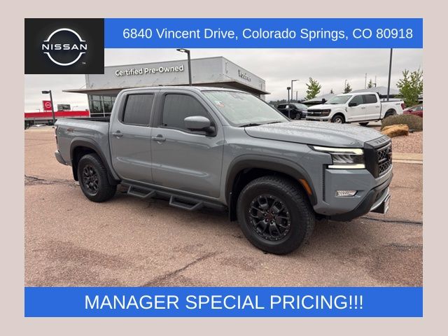 Boulder Gray 2023 Nissan Frontier Pickup Truck Four-Wheel Drive 9-Speed Automatic