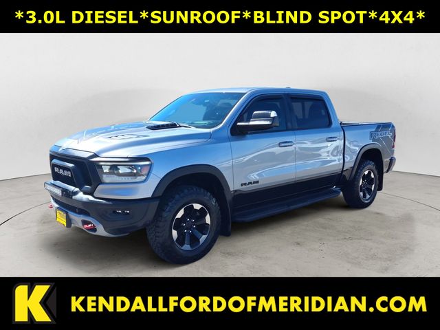 Silver 2021 RAM 1500 Rebel Crew Cab 4WD Pickup Truck Four-Wheel Drive 8-Speed Automatic
