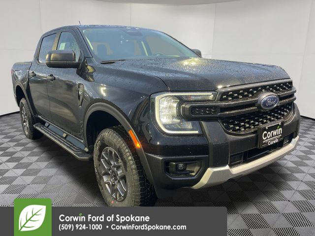 Shadow Black 2025 Ford Ranger XLT SuperCrew 4WD Pickup Truck Four-Wheel Drive Automatic