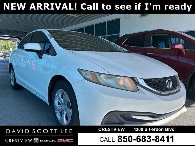 White 2014 Honda Civic LX Sedan Front-Wheel Drive Continuously Variable Transmission