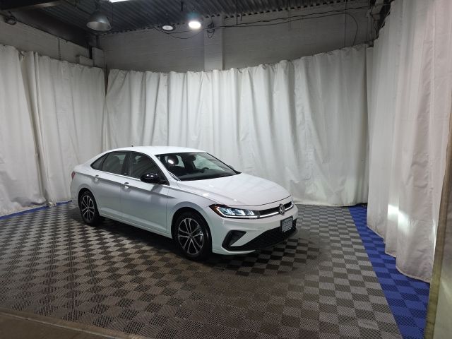 Pure White 2025 Volkswagen Jetta Sport FWD Sedan Front-Wheel Drive 8-Speed Automatic
