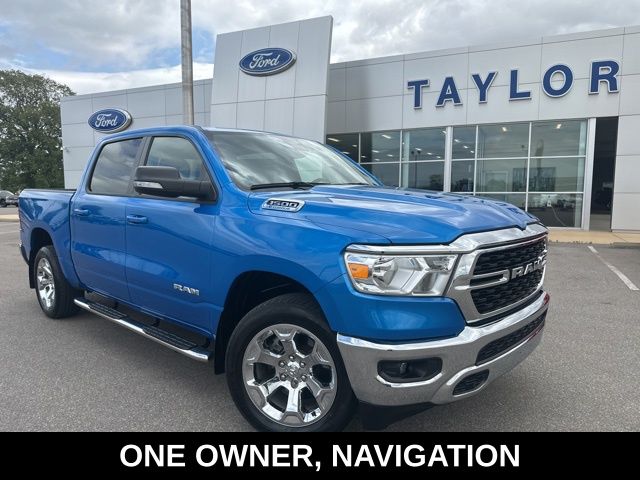 Hydro Blue Pearlcoat 2022 RAM 1500 Big Horn Crew Cab 4WD Pickup Truck Four-Wheel Drive 8-Speed Automatic