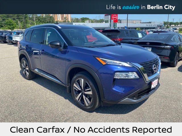 Caspian Blue Metallic/Super Black 2023 Nissan Rogue SUV / Crossover All-Wheel Drive Continuously Variable Transmission