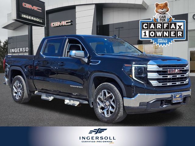 Onyx Black 2023 GMC Sierra 1500 SLE Crew Cab 4WD Pickup Truck Four-Wheel Drive 8-Speed Automatic